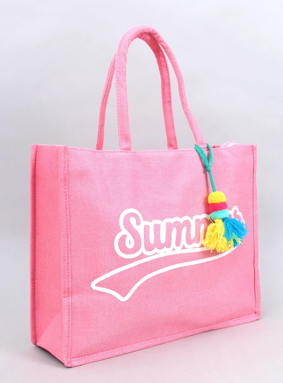 Světle růžová plážová taška Summer