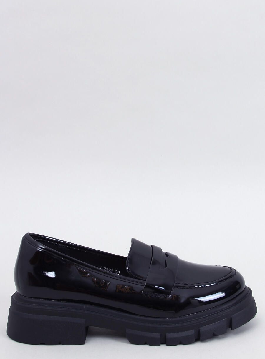 Lakované dámské mokasíny černé