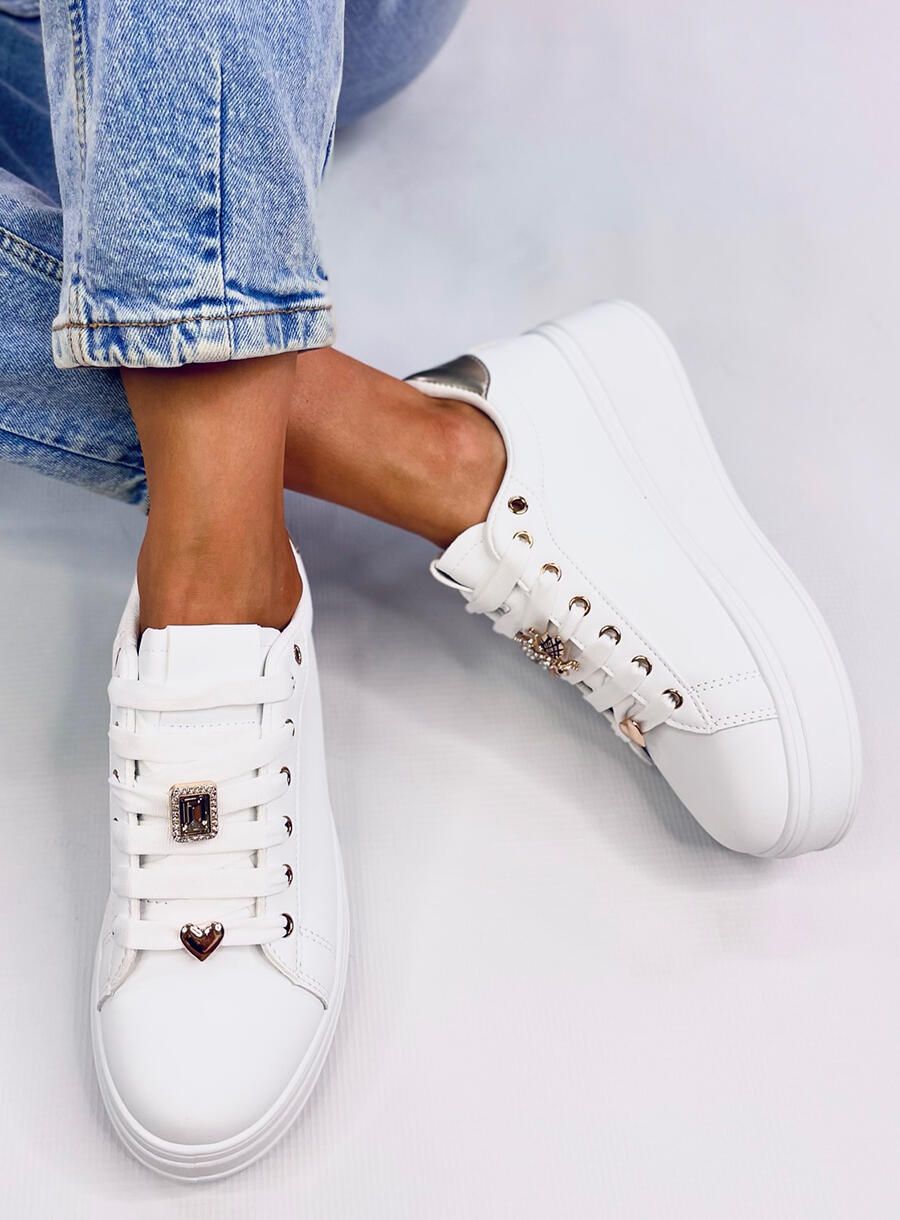 Tenisky na platformě bílá/zlatá