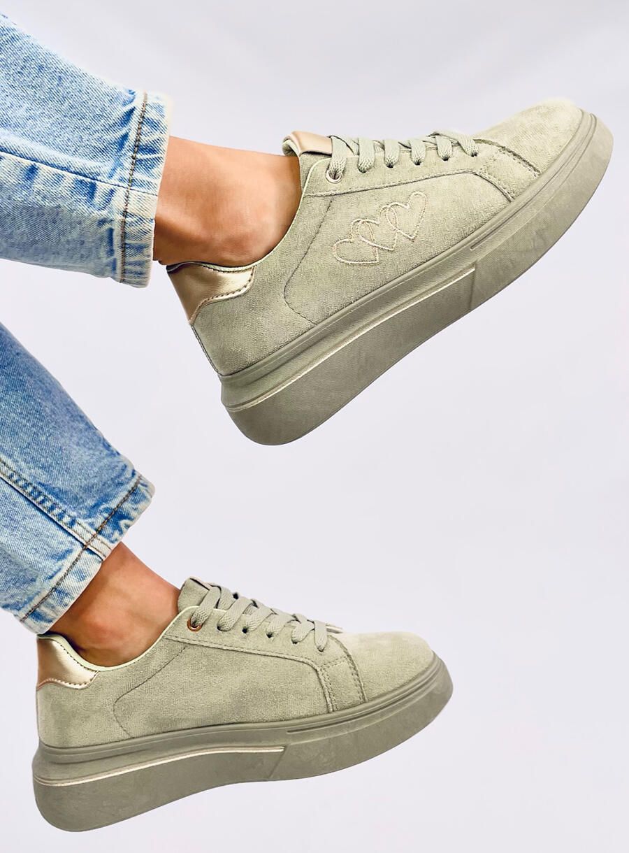 Pastelové tenisky HEART světle zelené