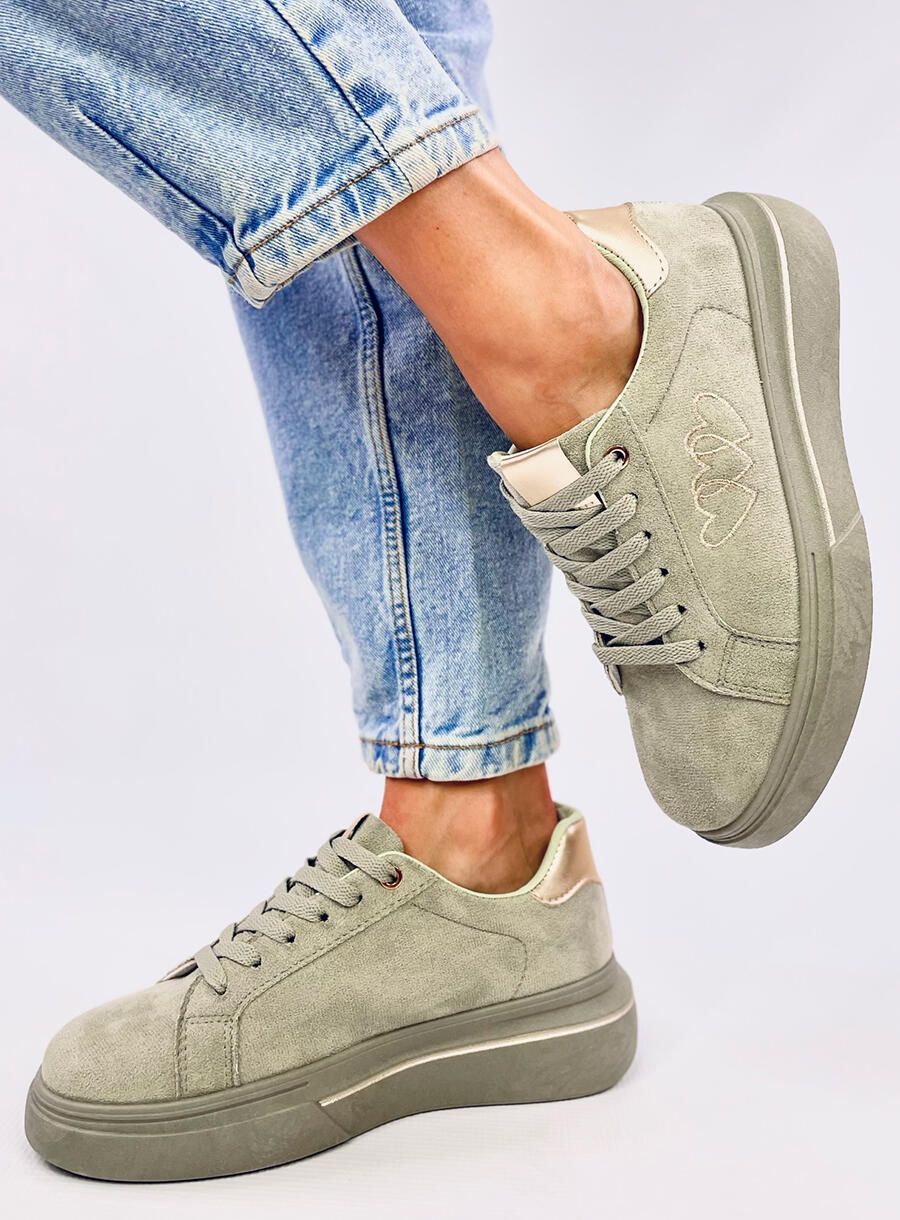 Pastelové tenisky HEART světle zelené