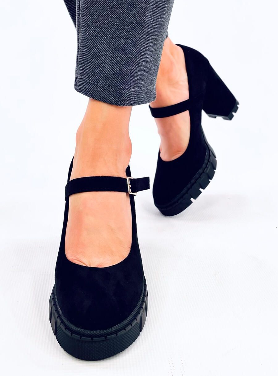 Lodičky s řemínkem na platformě černé