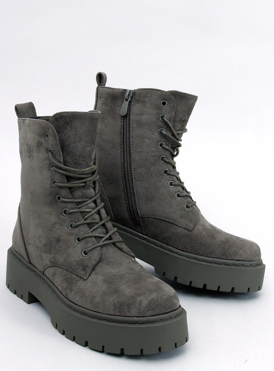 Dámské olivově zelené šněrovací boty