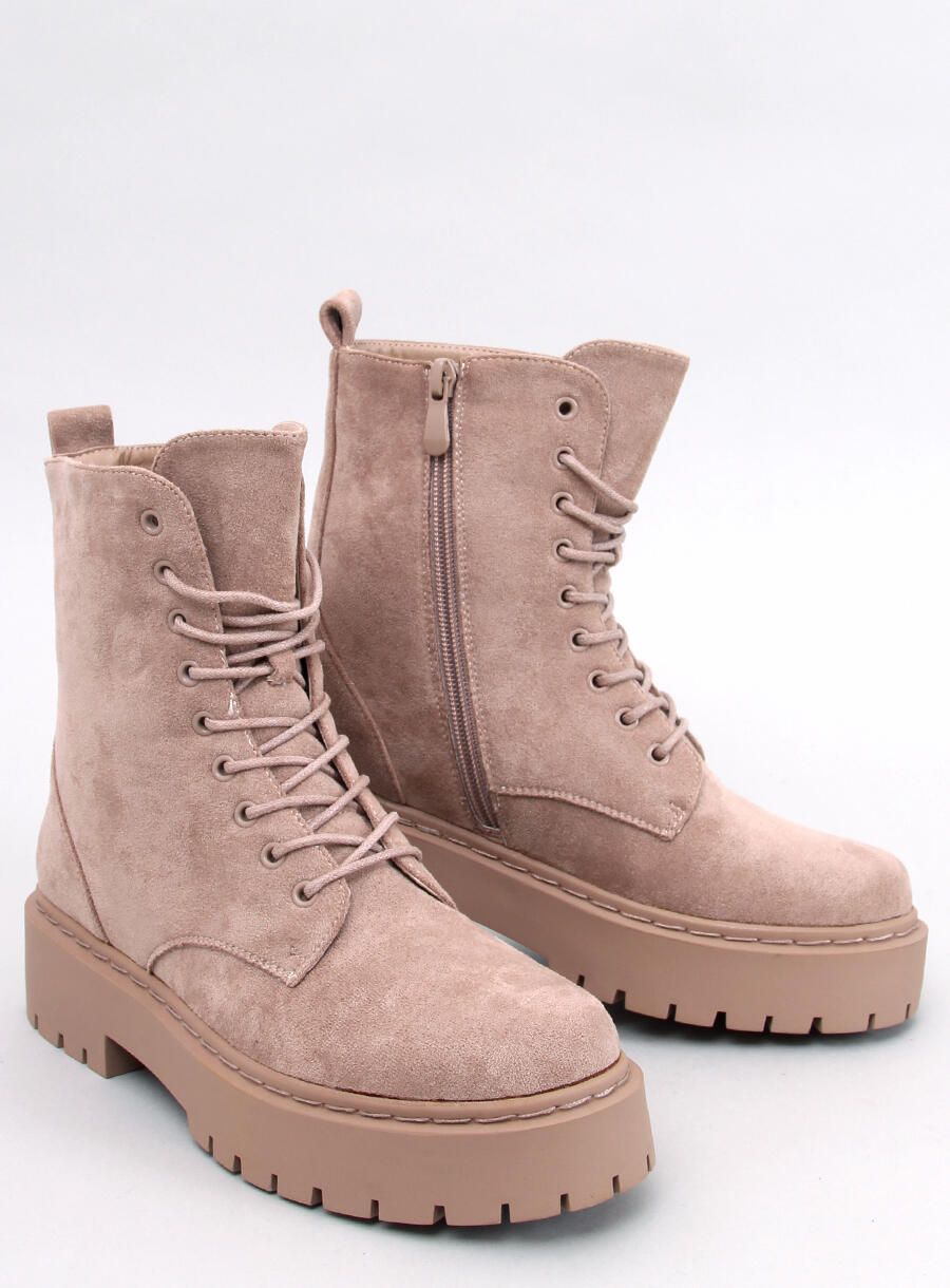 Dámské světle hnědé šněrovací boty