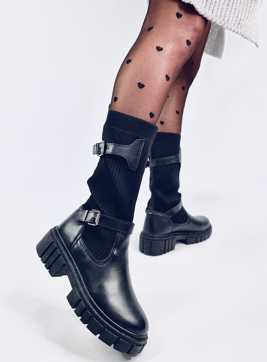 Černé kozačky s elastickým svrškem