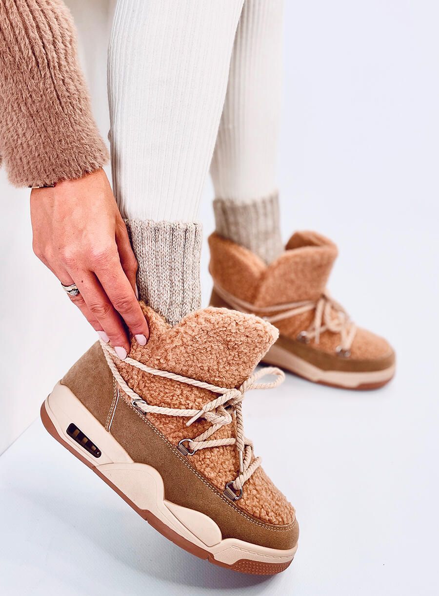 Sněhule ve stylu sneakers béžové