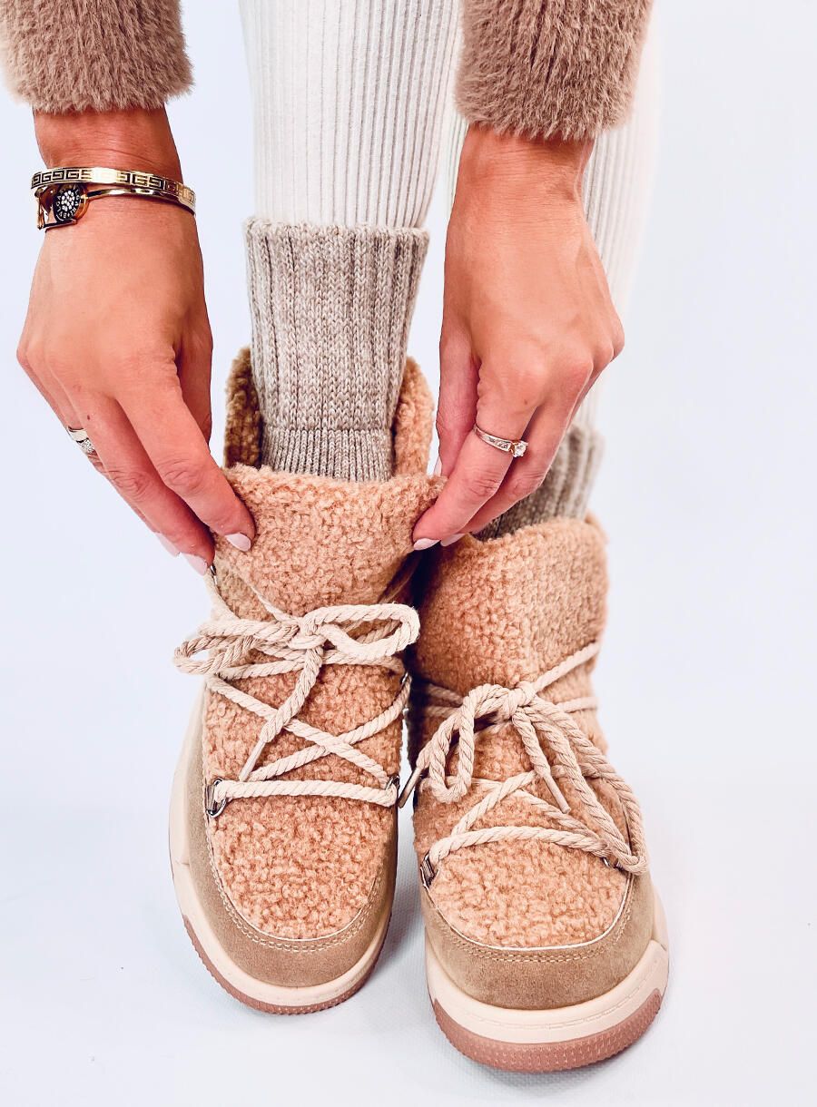 Sněhule ve stylu sneakers béžové