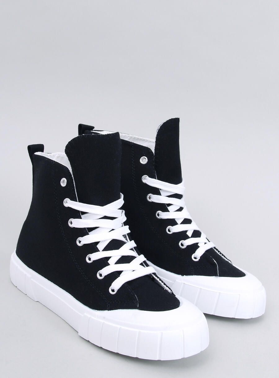 Plátěné kotníkové tenisky černé