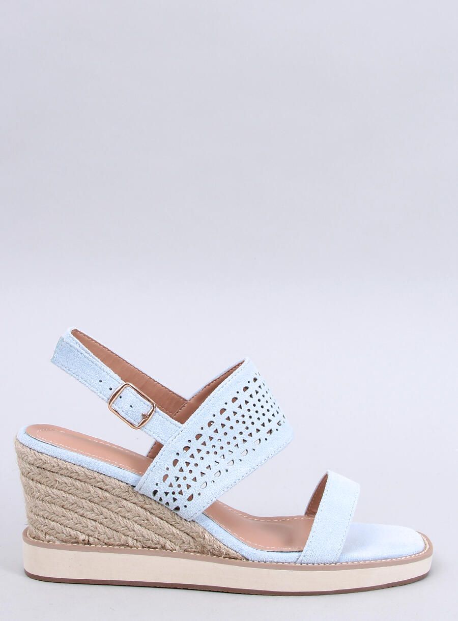Světle modré semišové sandály BECKY