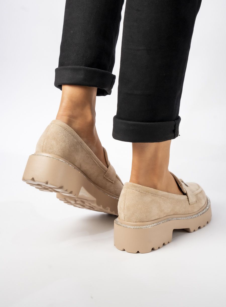 Béžové semišové mokasíny ALEXA