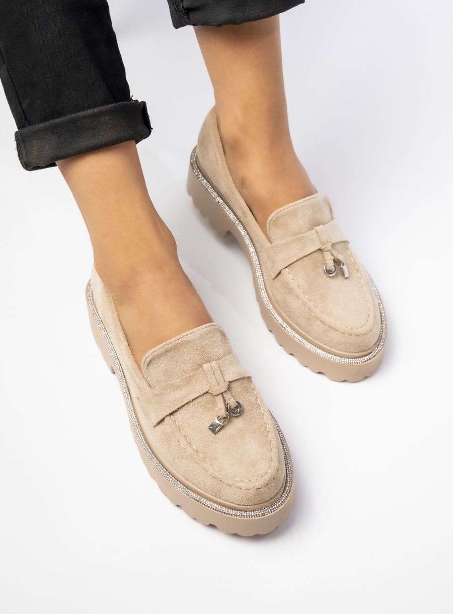 Béžové semišové mokasíny ALEXA