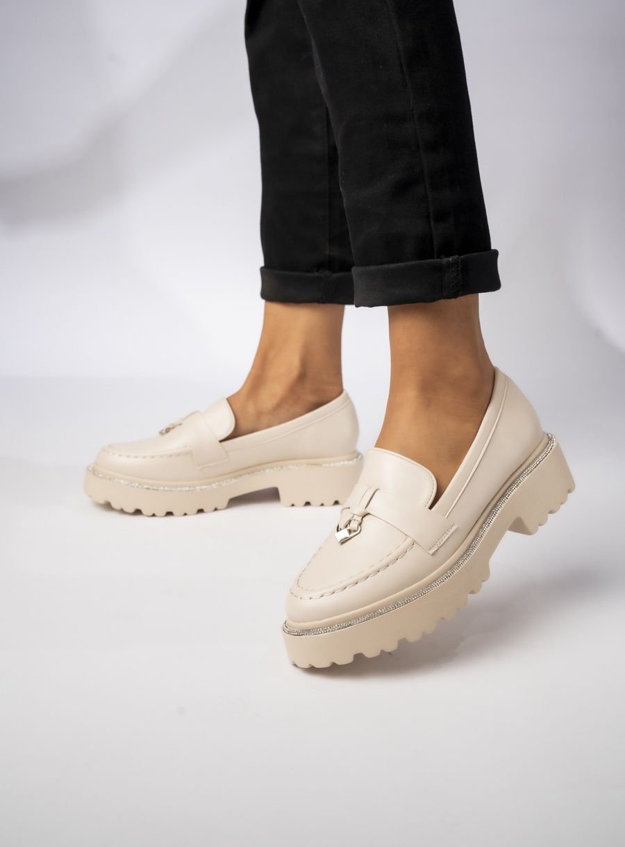 Béžové mokasíny ALEXA z ekokůže