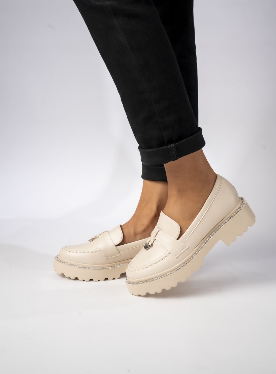 Béžové mokasíny ALEXA z ekokůže