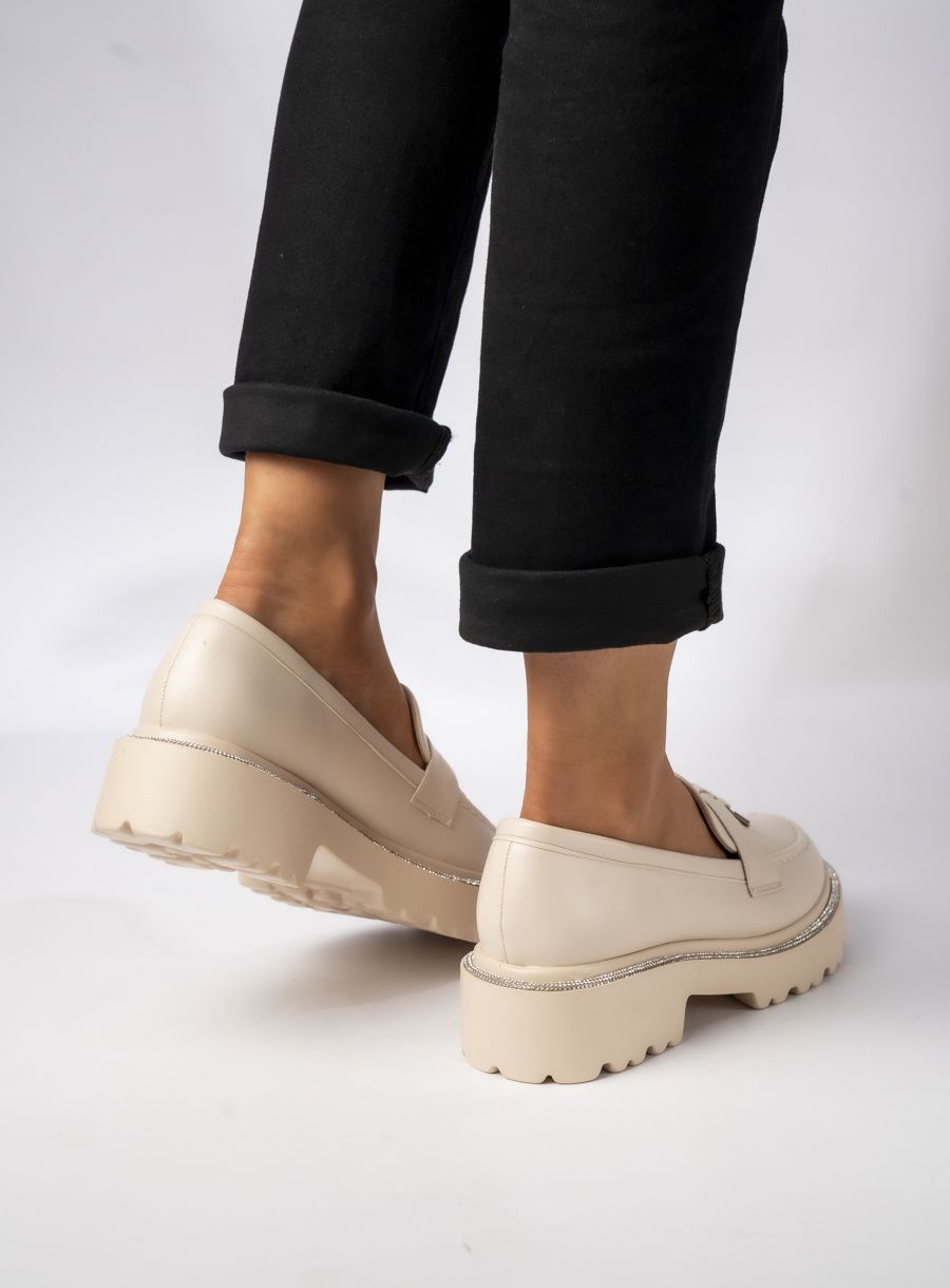 Béžové mokasíny ALEXA z ekokůže