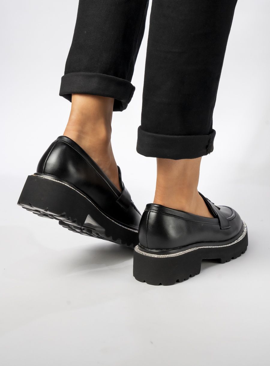 Černé mokasíny ALEXA z ekokůže