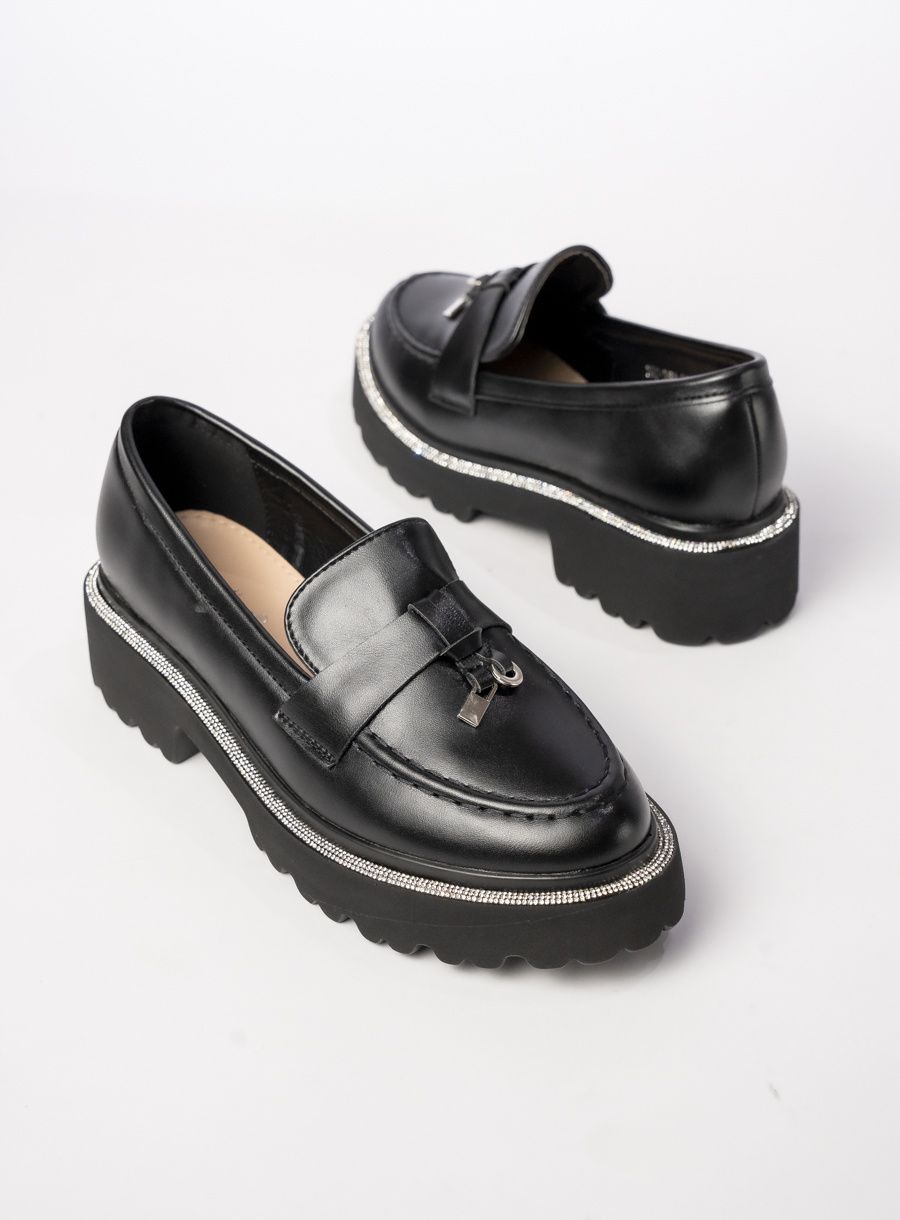 Černé mokasíny ALEXA z ekokůže