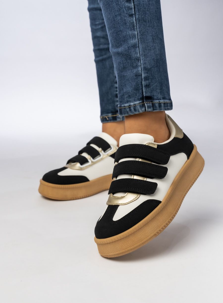 Dámské tenisky na suchý zip bílá/černá