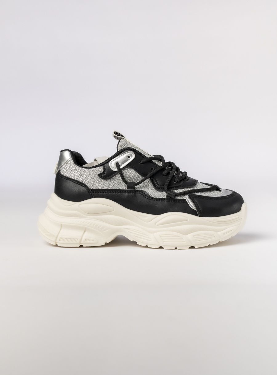 Dámské metalické tenisky černá/stříbrná