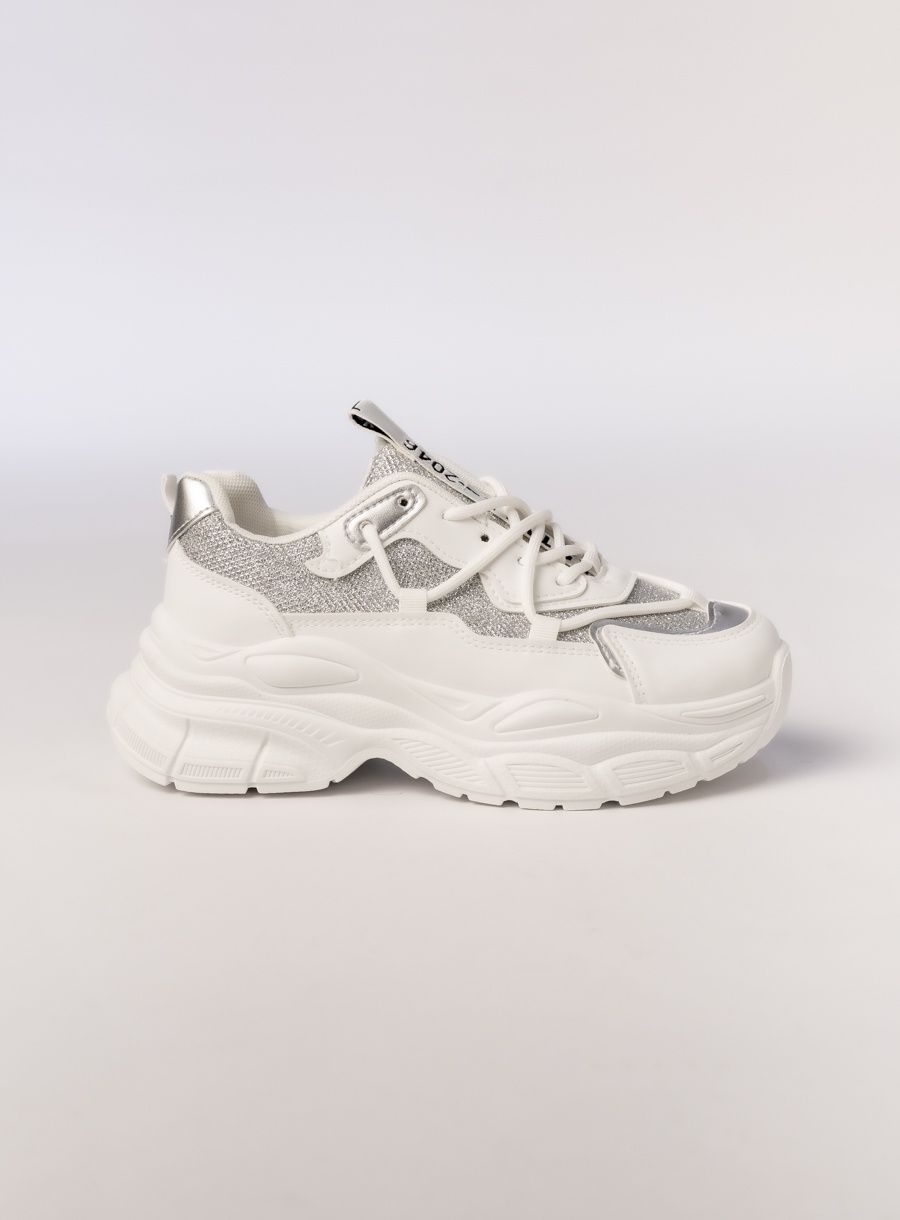 Dámské metalické tenisky bílá/stříbrná