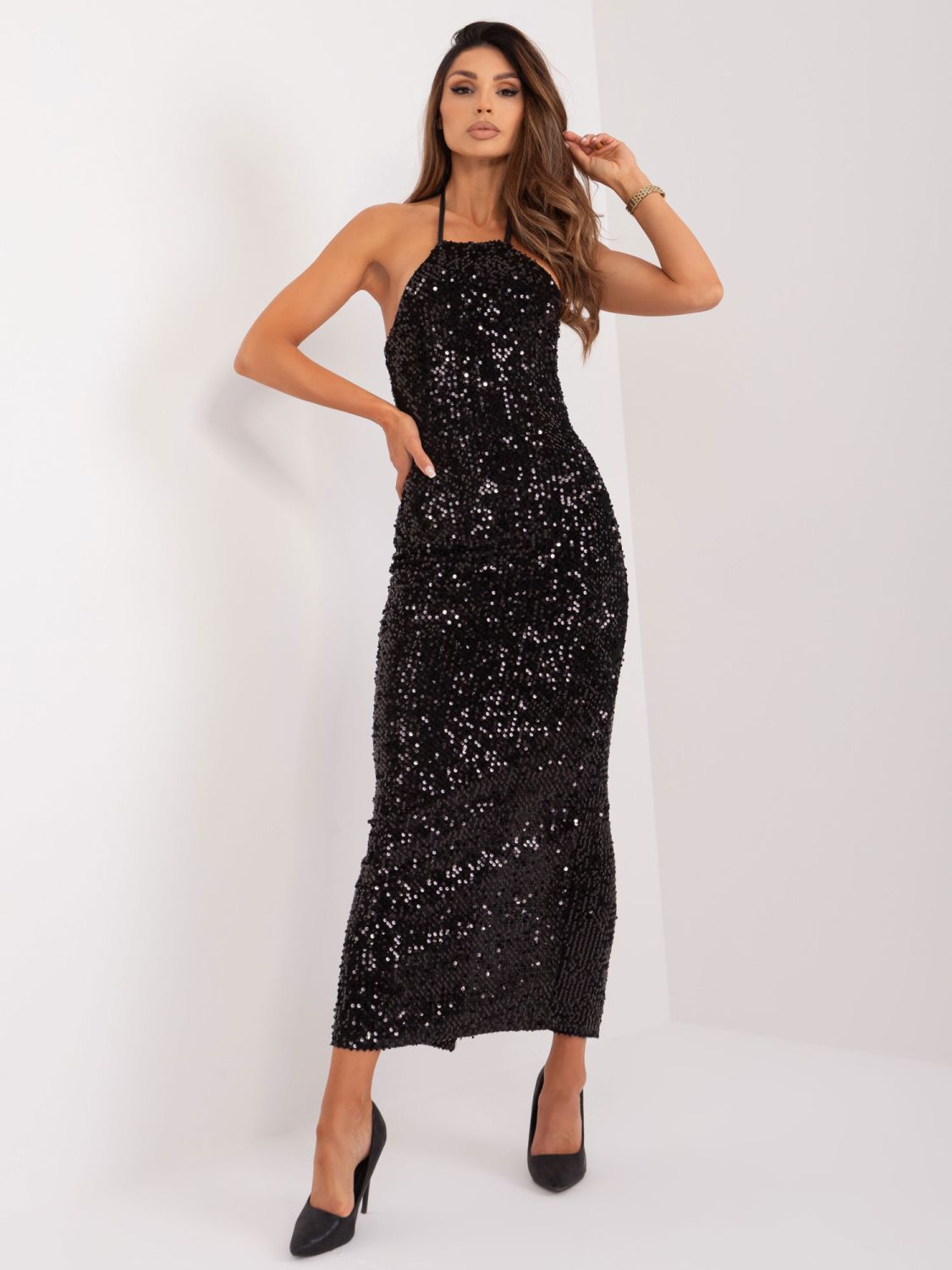 Elegantní maxi šaty s flitry