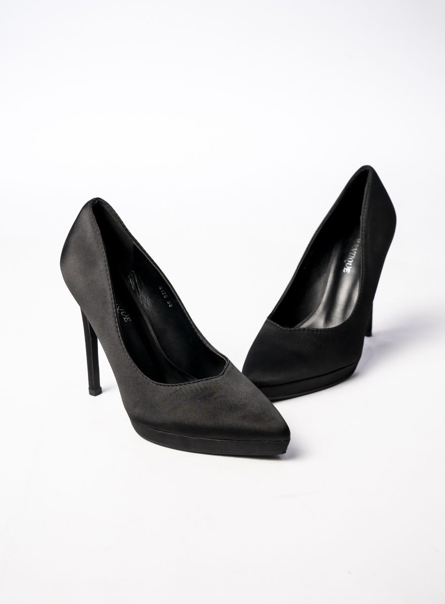 Saténové lodičky černé