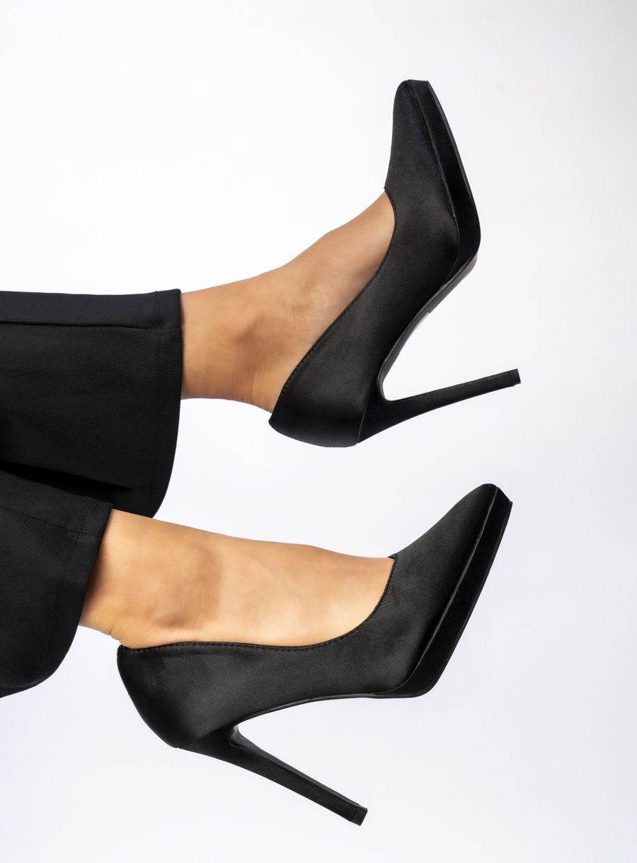 Saténové lodičky černé