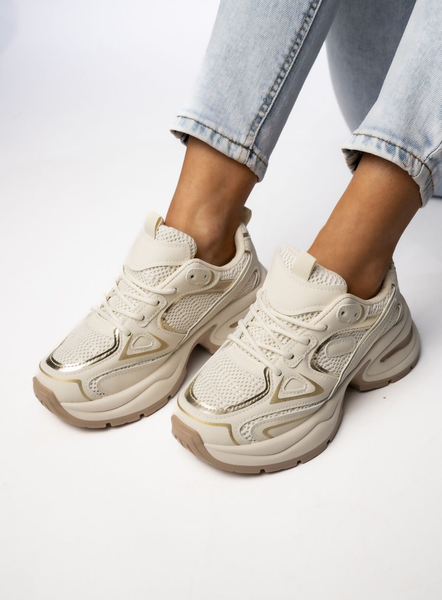 Dámské tenisky ve sportovním střihu ecru/béžová