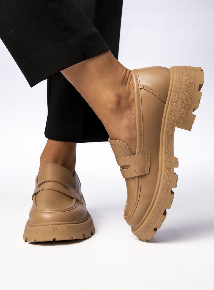 Béžové mokasíny z ekokůže ROMI