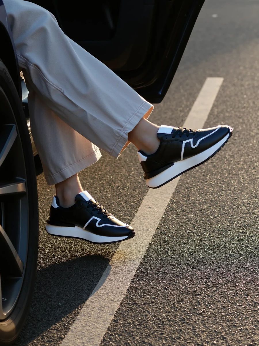 Černé tenisky z ekokůže VENEZIA