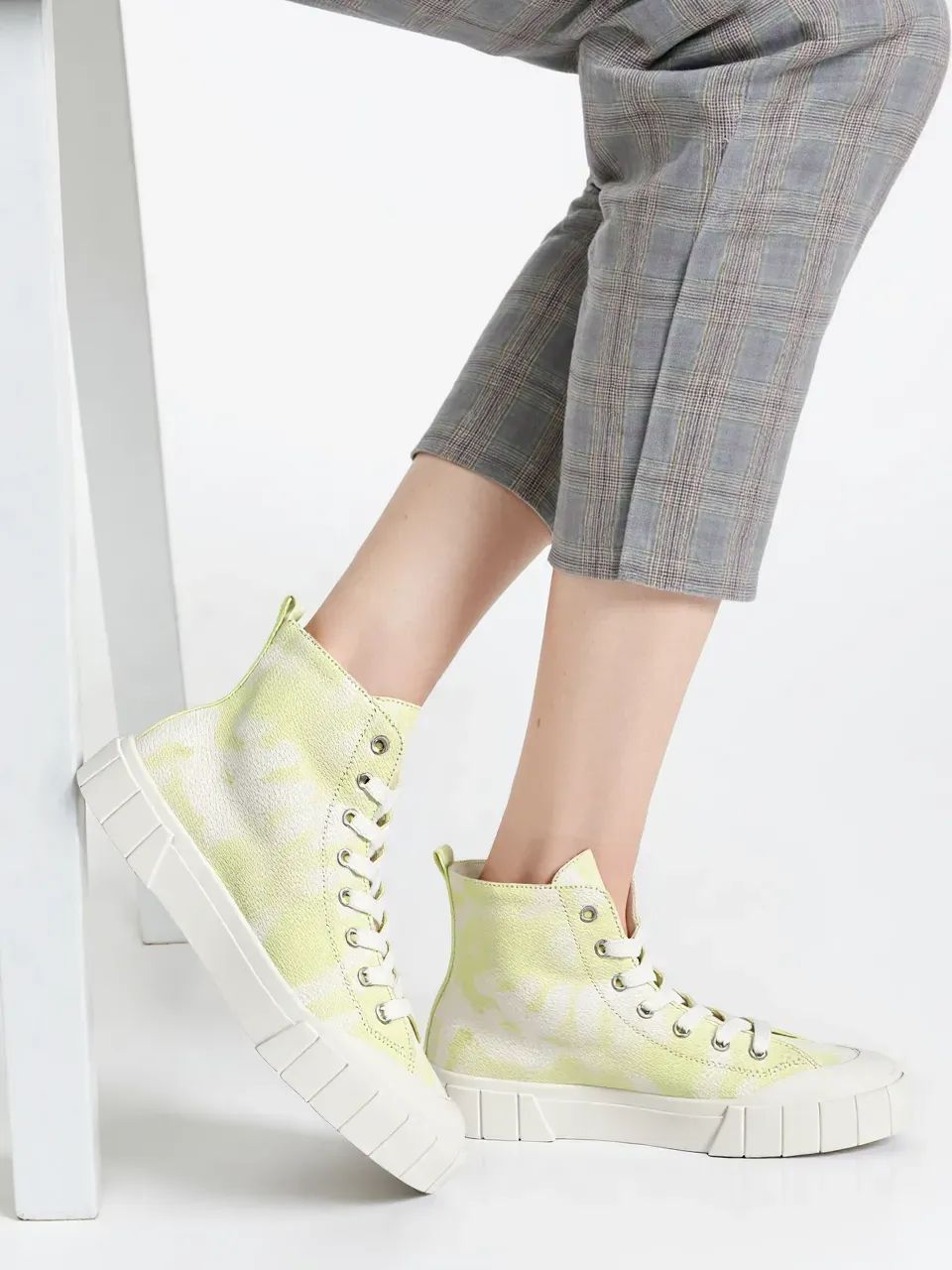 Vzorované plátěné tenisky zelené