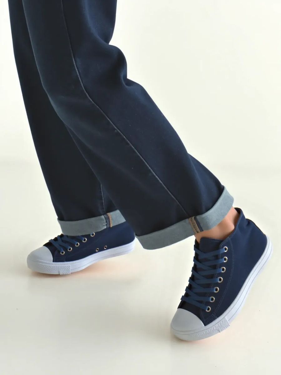 Dámské plátěné tenisky JUNO tmavě modré