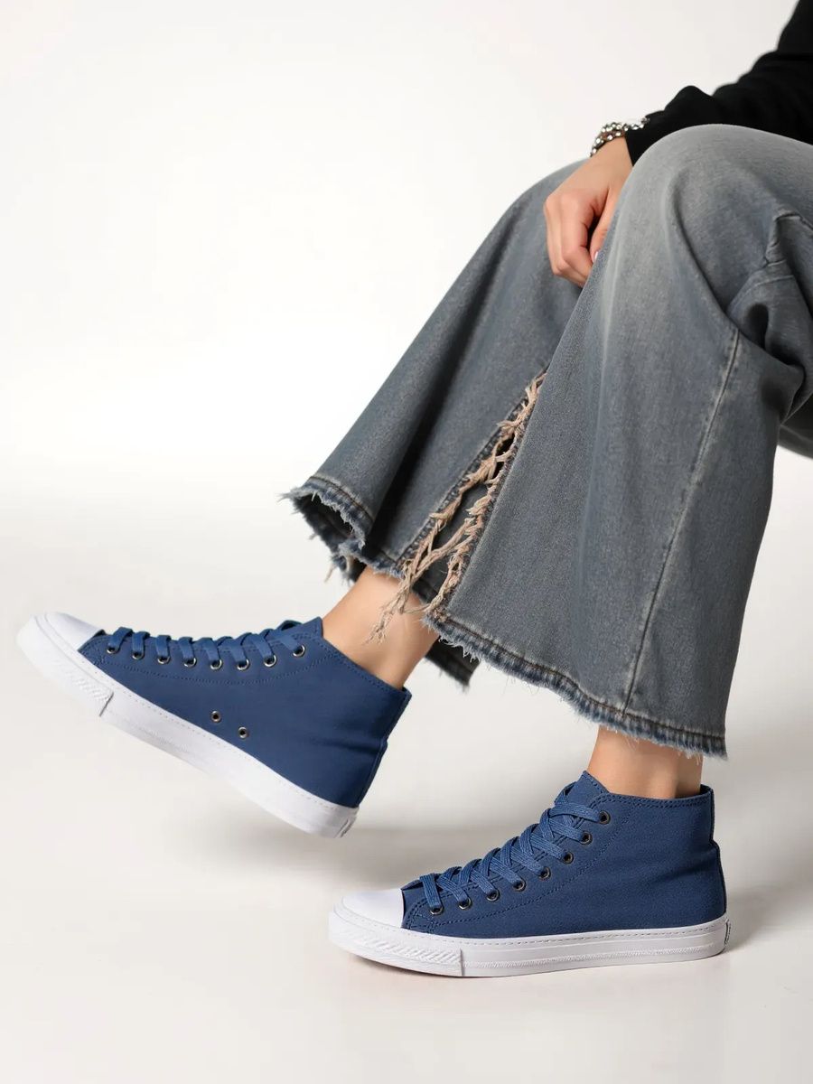 Dámské plátěné tenisky JUNO tmavě modré