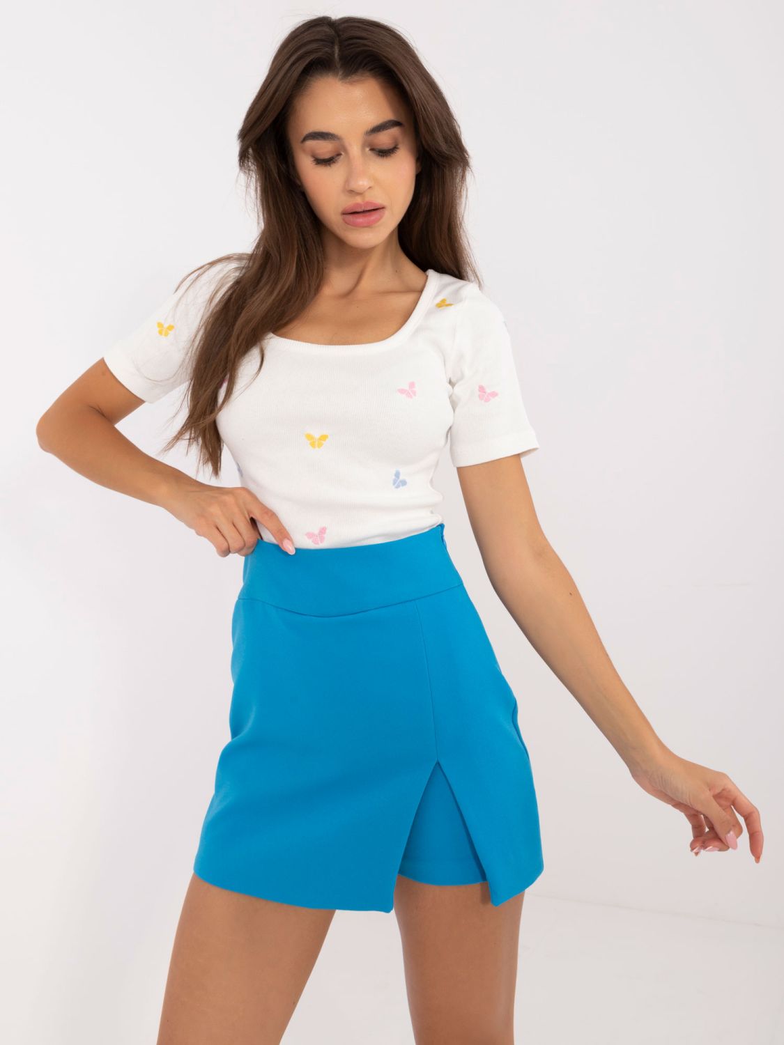 Elegantní modrá sukně