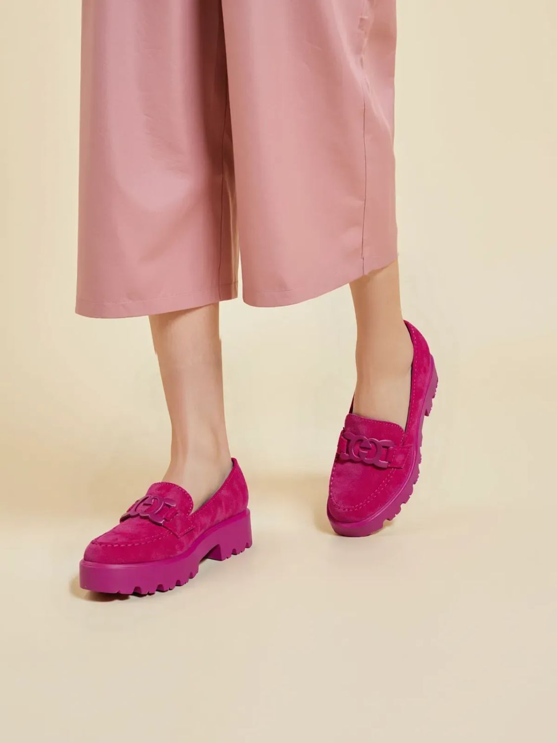 Dámské mokasíny SELINE fuchsiová růžová
