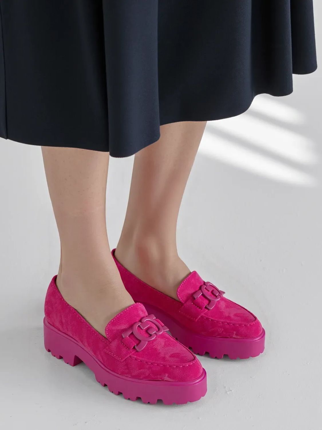 Dámské mokasíny SELINE fuchsiová růžová