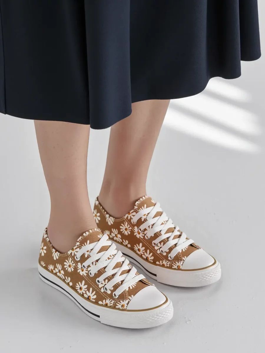 Hnědé plátěné tenisky DAISY