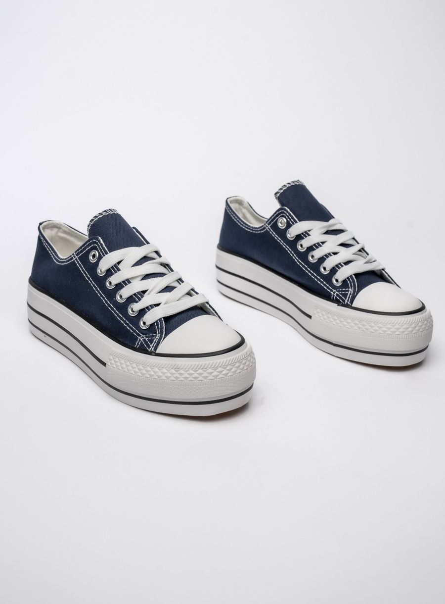 Klasické plátěné tenisky na platformě NEMIA tmavě modré