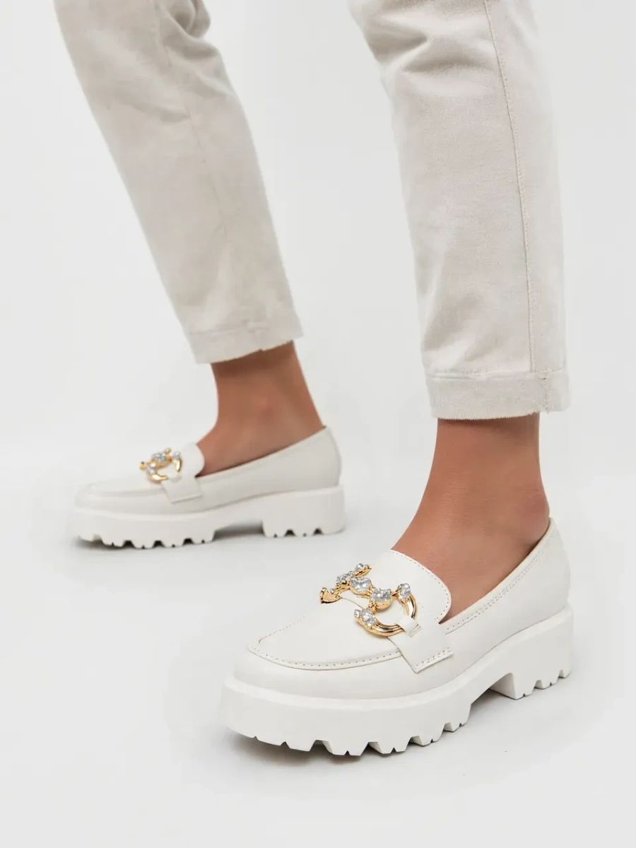 Bílé dámské mokasíny CLASSIC