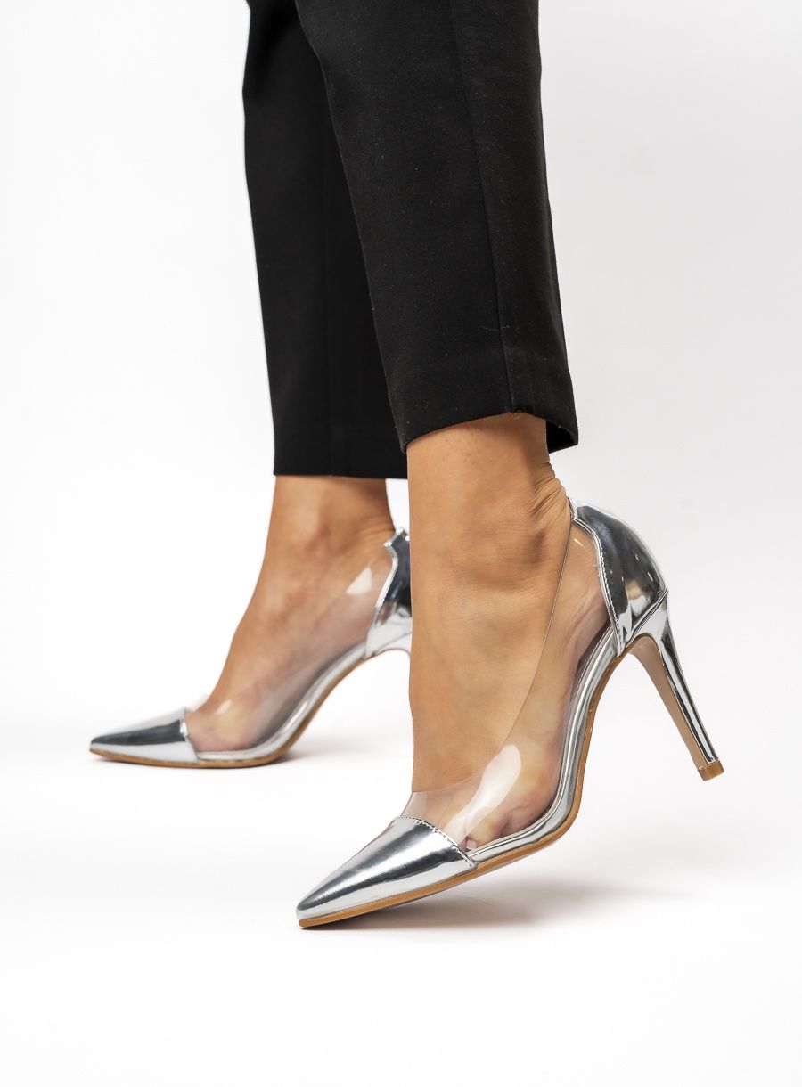 Dámské lodičky MELODIE stříbrná/transparentní