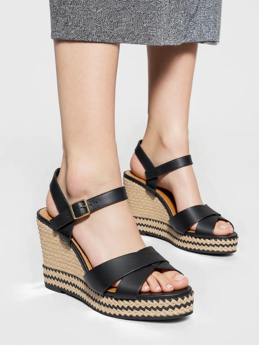 Černo-béžové sandály ARIELLA