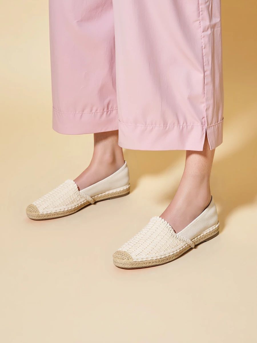 Béžové macramé espadrilky