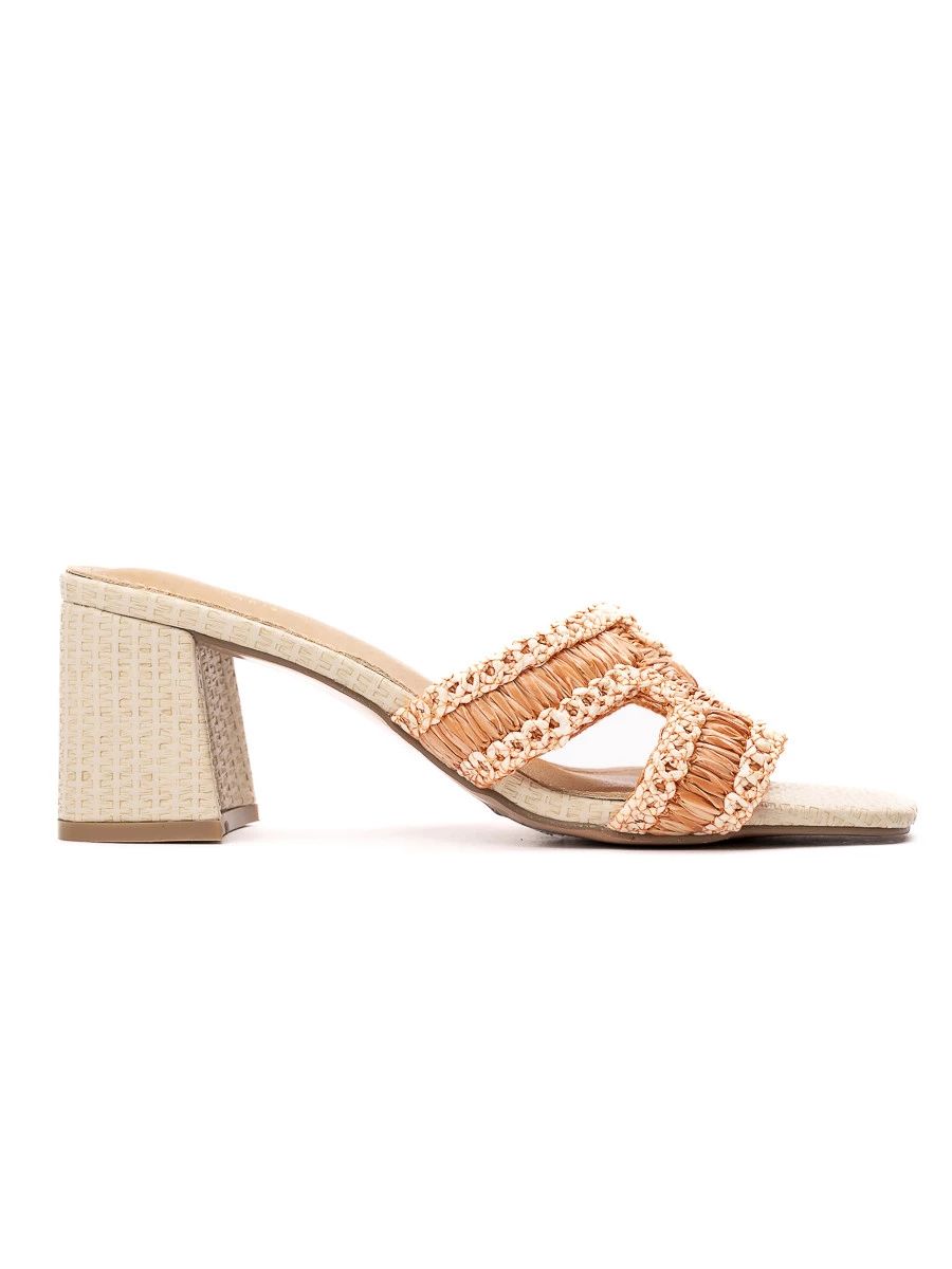 Elegantní dámské pantofle na podpatku OMAN oranžové