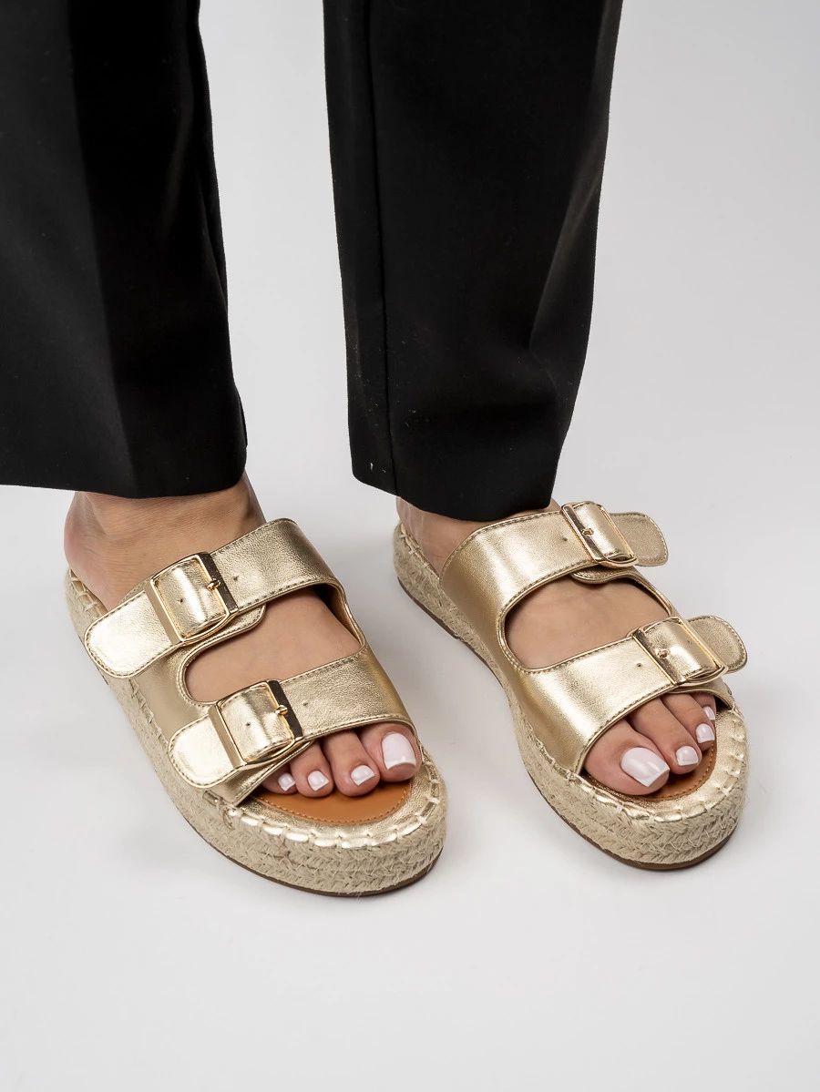 Zlaté etno pantofle SAVANNAH