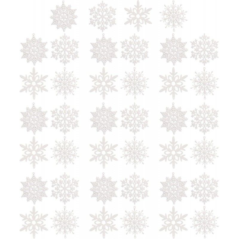 Ozdoby na stromeček - bílé hvězdy, 10 cm, 40 kusů