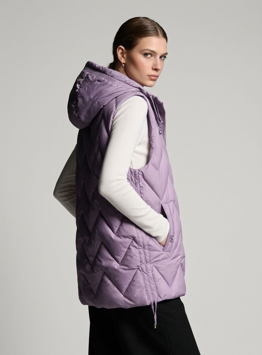 Světle fialová prodloužená vesta