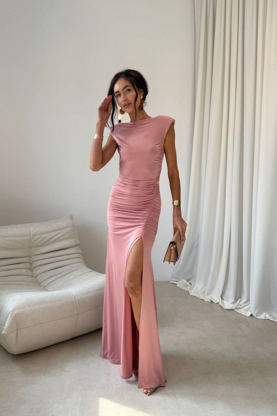 Aurelia – růžové maxi šaty