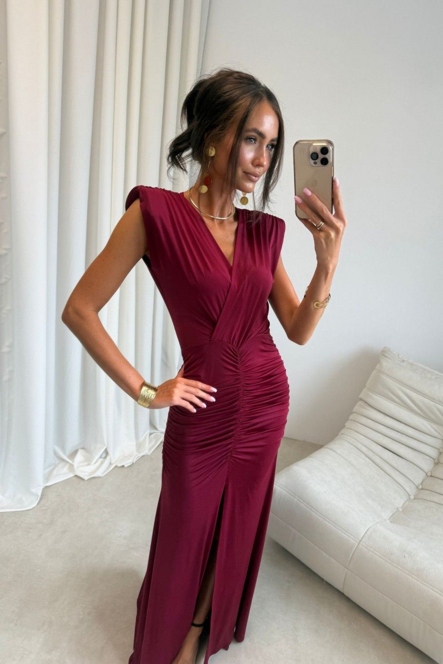 Noelia – bordó maxi šaty