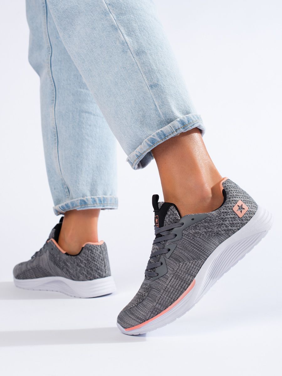 Sportovní šněrovací tenisky v tmavě šedé