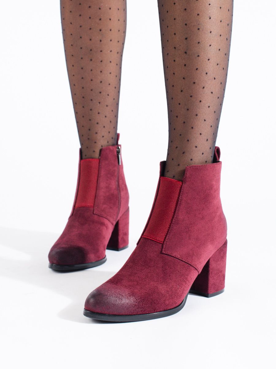 Vínově červené semišové kozačky