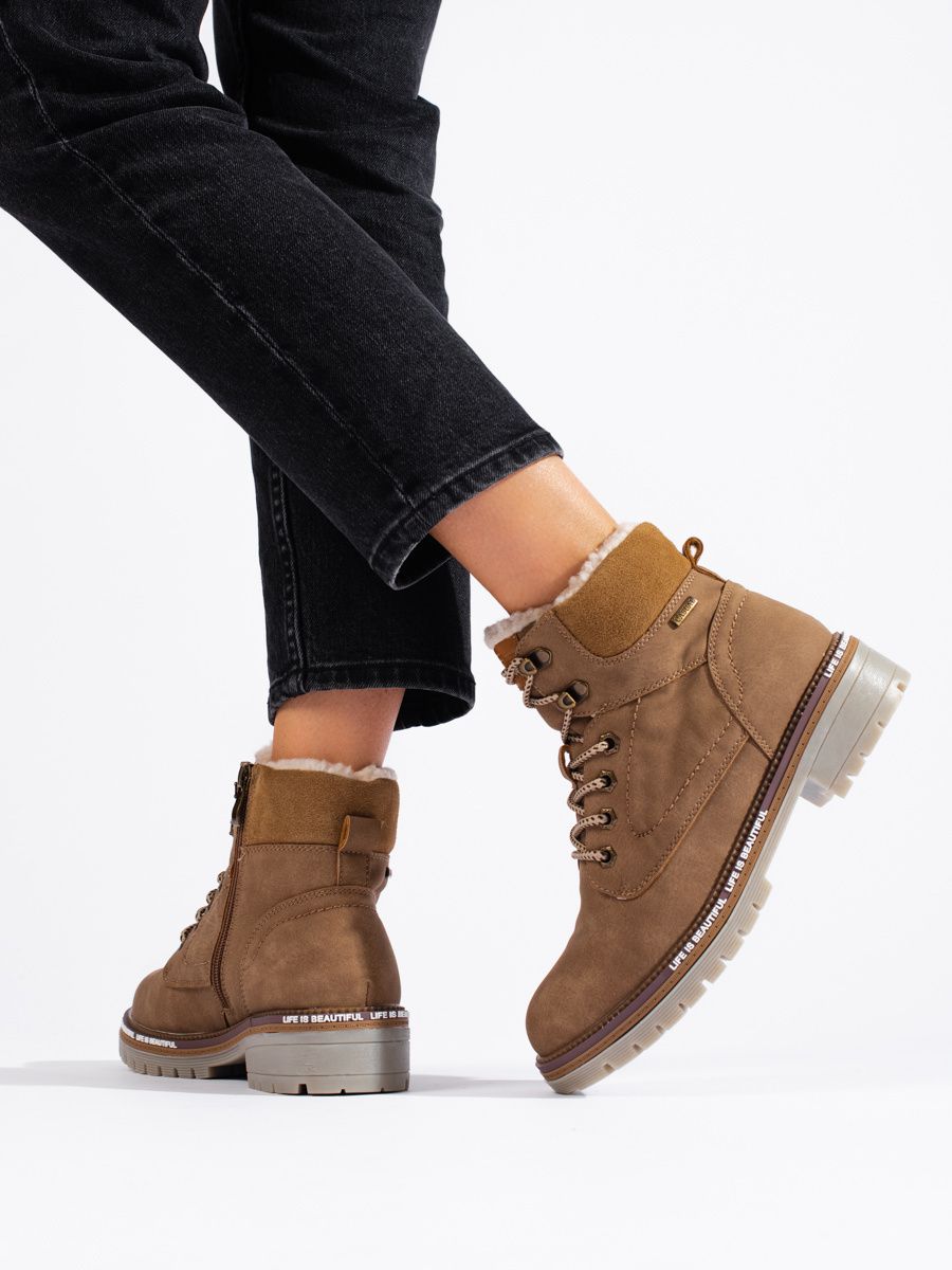 Béžové dámské kotníkové boty Shelovet